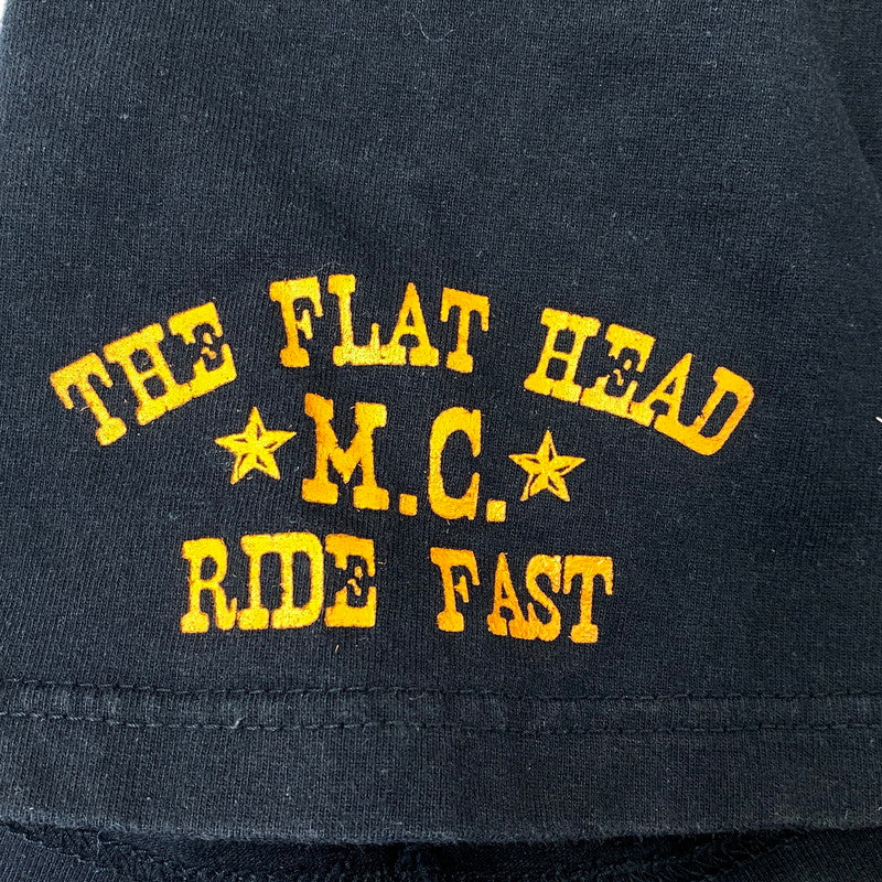 【中古品】【メンズ】 THE FLAT HEAD ザフラットヘッド FN-THC-033 EAGLE PRINT SS TEE イーグル プリント ショートスリーブ Tシャツ トップス 半袖 145-260717-cs-17-izu サイズ：44 カラー：ブラック 万代Net店