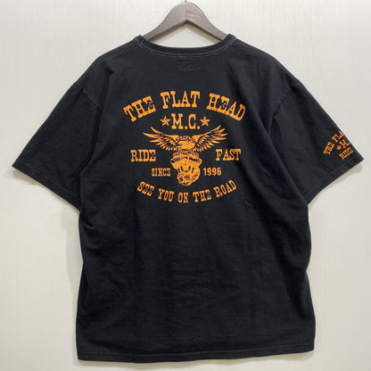 【中古品】【メンズ】 THE FLAT HEAD ザフラットヘッド FN-THC-033 EAGLE PRINT SS TEE イーグル プリント ショートスリーブ Tシャツ トップス 半袖 145-260717-cs-17-izu サイズ：44 カラー：ブラック 万代Net店