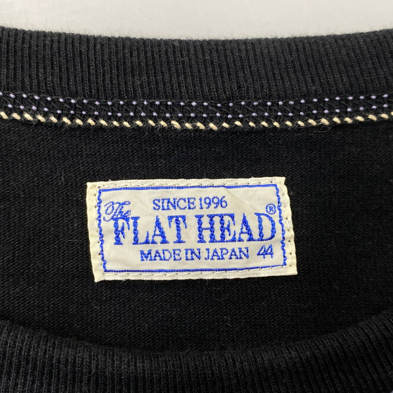 【中古品】【メンズ】 THE FLAT HEAD ザフラットヘッド FN-THC-033 EAGLE PRINT SS TEE イーグル プリント ショートスリーブ Tシャツ トップス 半袖 145-260717-cs-17-izu サイズ：44 カラー：ブラック 万代Net店