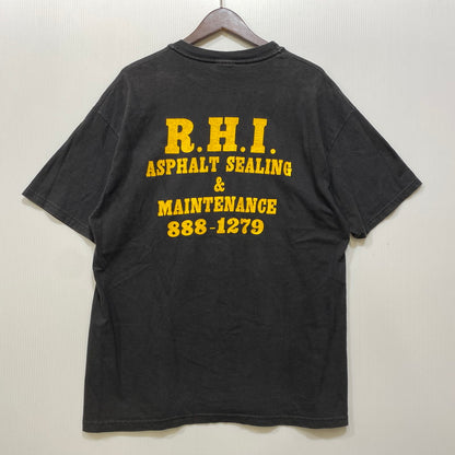 【中古品】【メンズ】 HANES ヘインズ メキシコ製 R.H.I. ASPHALT SEALING POCKET S S TEE アスファルト シーリング ポケット ショートスリーブ Ｔシャツ トップス 半袖 146-260802-ya-11-izu サイズ：L カラー：ブラック 万代Net店