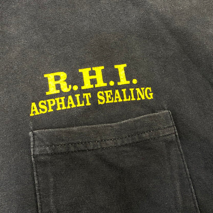 【中古品】【メンズ】 HANES ヘインズ メキシコ製 R.H.I. ASPHALT SEALING POCKET S S TEE アスファルト シーリング ポケット ショートスリーブ Ｔシャツ トップス 半袖 146-260802-ya-11-izu サイズ：L カラー：ブラック 万代Net店