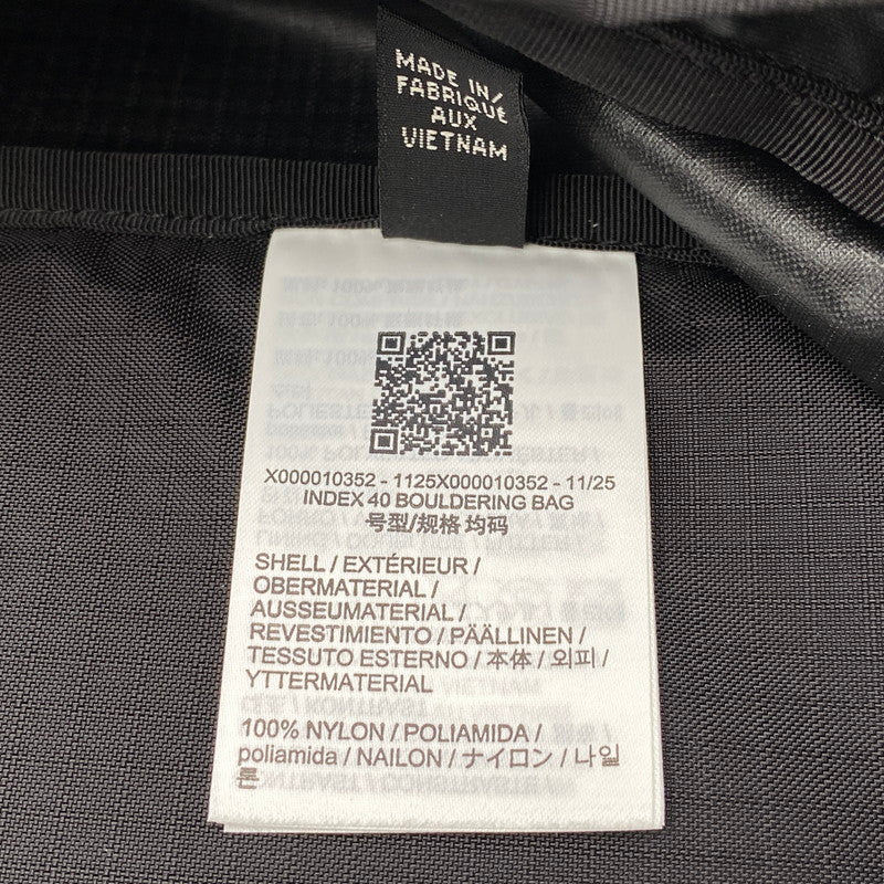 【中古品】【メンズ/レディース】 ARC'TERYX アークテリクス X000010352 INDEX 40 BOULDERING BAG インデックス ボルダリング バッグ カバン 188-260713-kh-02-izu カラー：ブラック 万代Net店