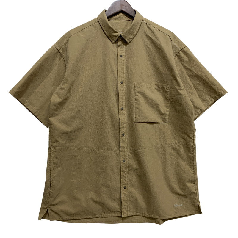 【中古品】【メンズ】 NANGA ナンガ NW2211-1H228 DOT AIR CLOTH COMFY SS SHIRT エアクロスコンフィー ショートシャツ 半袖 トップス 144-260718-yn-10-izu サイズ：L カラー：カーキ 万代Net店