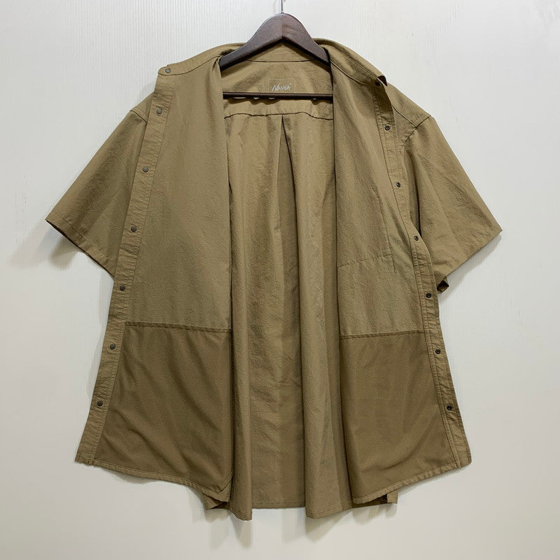 【中古品】【メンズ】 NANGA ナンガ NW2211-1H228 DOT AIR CLOTH COMFY SS SHIRT エアクロスコンフィー ショートシャツ 半袖 トップス 144-260718-yn-10-izu サイズ：L カラー：カーキ 万代Net店
