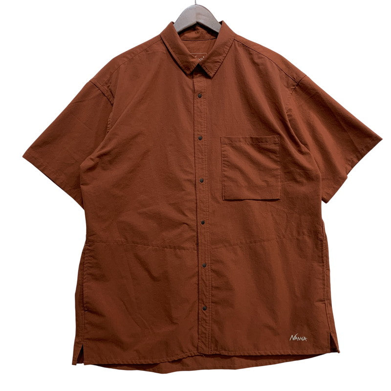 【中古品】【メンズ】 NANGA ナンガ NW2211-1H228 DOT AIR CLOTH COMFY SS SHIRT エアクロスコンフィー ショートシャツ 半袖 トップス 144-260718-yn-11-izu サイズ：L カラー：ブラウン 万代Net店