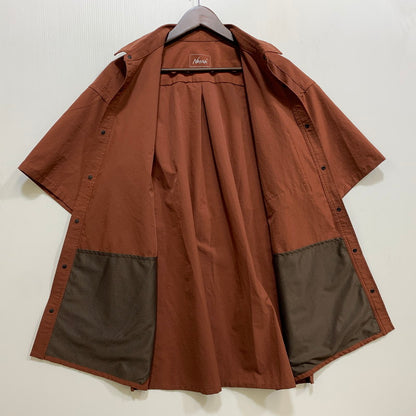 【中古品】【メンズ】 NANGA ナンガ NW2211-1H228 DOT AIR CLOTH COMFY SS SHIRT エアクロスコンフィー ショートシャツ 半袖 トップス 144-260718-yn-11-izu サイズ：L カラー：ブラウン 万代Net店