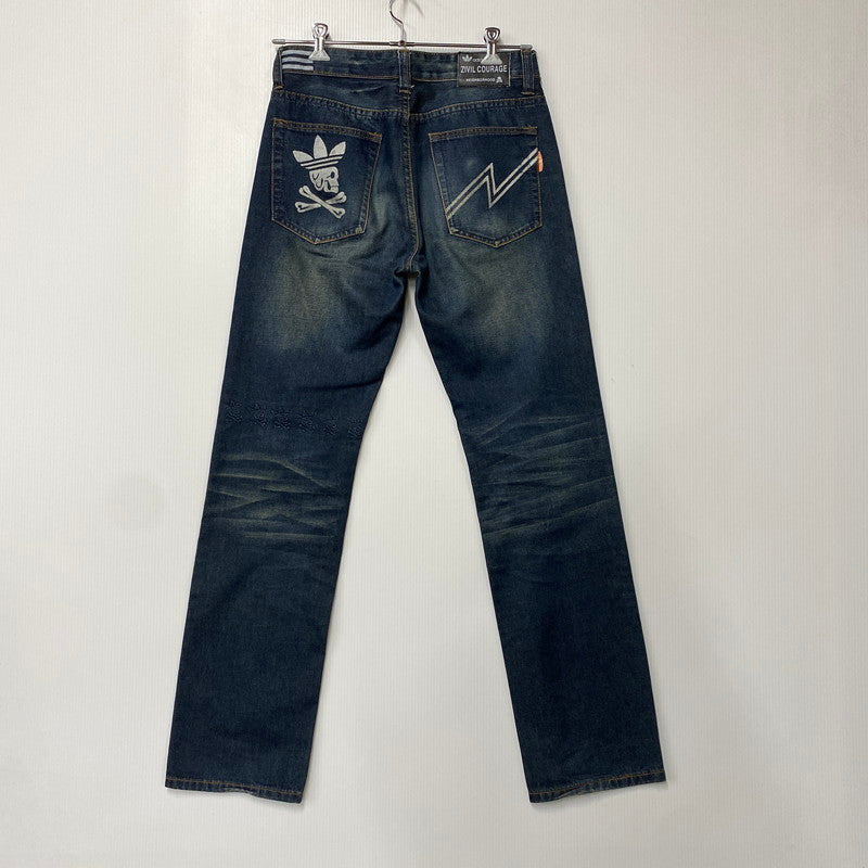 【中古品】【メンズ】 NEIGHBORHOOD×ADIDAS ネイバーフッド×アディダス DCNH-PT-03 ZIVIL COURAGE DENIM PANTS ツィヴィル コラージュ デニム パンツ ボトムス ズボン 153-260714-cs-05-izu サイズ：30 カラー：インディゴ 万代Net店