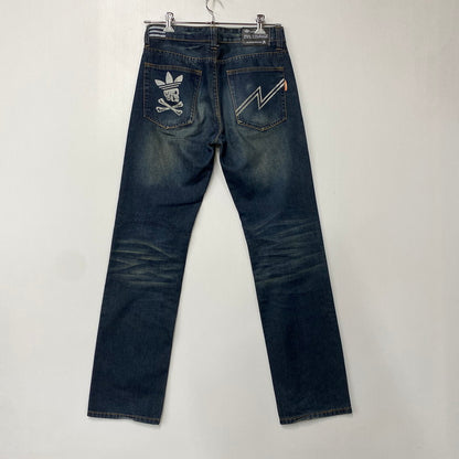 【中古品】【メンズ】 NEIGHBORHOOD×ADIDAS ネイバーフッド×アディダス DCNH-PT-03 ZIVIL COURAGE DENIM PANTS ツィヴィル コラージュ デニム パンツ ボトムス ズボン 153-260714-cs-05-izu サイズ：30 カラー：インディゴ 万代Net店
