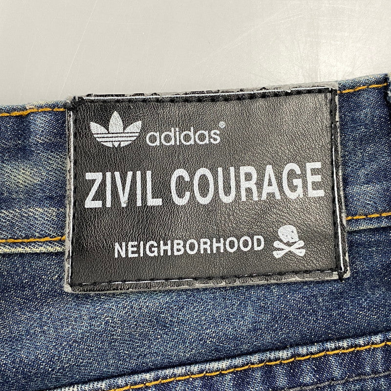 【中古品】【メンズ】 NEIGHBORHOOD×ADIDAS ネイバーフッド×アディダス DCNH-PT-03 ZIVIL COURAGE DENIM PANTS ツィヴィル コラージュ デニム パンツ ボトムス ズボン 153-260714-cs-05-izu サイズ：30 カラー：インディゴ 万代Net店