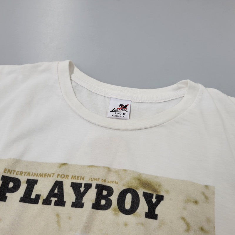 【中古美品】【メンズ】 BANTAM バンタム BAN-07PC PLAYBOY プレイボーイ USA製 PHOTO GRAPHIC TEE フォト グラフィック Tシャツ トップス 半袖 142-260717-cs-12-izu サイズ：L カラー：ホワイト 万代Net店