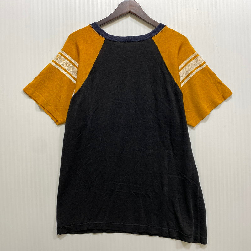 【中古品】【メンズ】 USED VANDERBILT RAGLAN SLEEVE RINGERNECK TEE ラグラン スリーブ リンガーネック Tシャツ トップス 半袖 146-260717-cs-19-izu サイズ：不明 カラー：ブラック×イエロー系 万代Net店