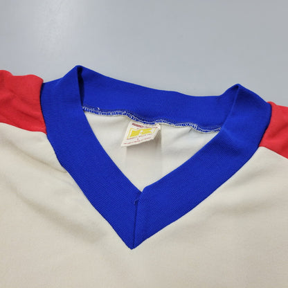 【中古品】【メンズ】 RUSSELL ラッセル VNECK RINGERNECK TEE Vネック リンガーネック Tシャツ 半袖 金タグ初期 USA製 146-260801-as-17-izu サイズ：L カラー：マルチカラー 万代Net店
