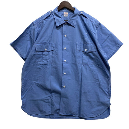 【中古品】【メンズ】 SIMPSON'S シンプソンズ FLIGHT-WEAVE フライトウィーブ POPLIN ポプリン 60’S EPAULET SS SHIRT エポーレット ショートスリーブ シャツ トップス 半袖 146-260717-cs-23-izu サイズ：不明 カラー：ブルー 万代Net店