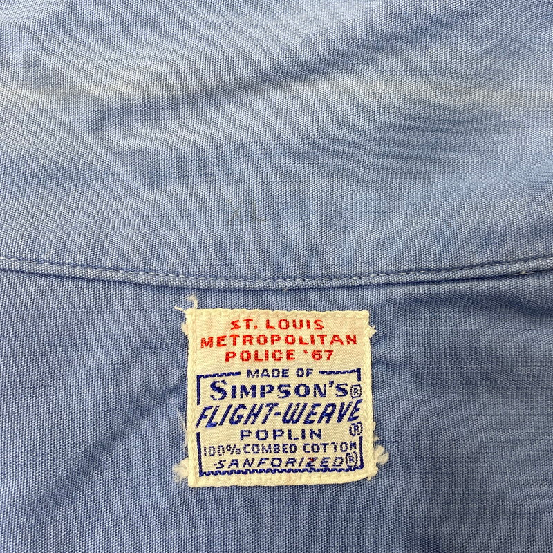 【中古品】【メンズ】 SIMPSON'S シンプソンズ FLIGHT-WEAVE フライトウィーブ POPLIN ポプリン 60’S EPAULET SS SHIRT エポーレット ショートスリーブ シャツ トップス 半袖 146-260717-cs-23-izu サイズ：不明 カラー：ブルー 万代Net店
