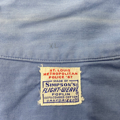 【中古品】【メンズ】 SIMPSON'S シンプソンズ FLIGHT-WEAVE フライトウィーブ POPLIN ポプリン 60’S EPAULET SS SHIRT エポーレット ショートスリーブ シャツ トップス 半袖 146-260717-cs-23-izu サイズ：不明 カラー：ブルー 万代Net店
