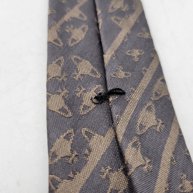 【中古品】【メンズ】 VIVIENNE WESTWOOD ヴィヴィアンウエストウッド SILK NECKTIE シルク ネクタイ 208-260715-ya-07-izu カラー：グレー系 万代Net店