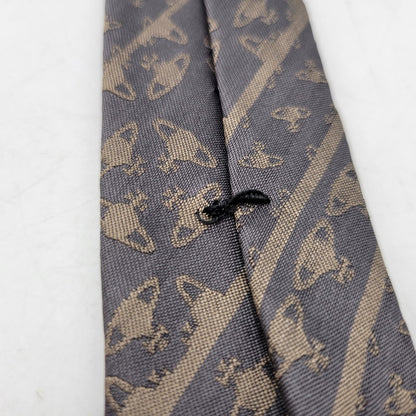 【中古品】【メンズ】 VIVIENNE WESTWOOD ヴィヴィアンウエストウッド SILK NECKTIE シルク ネクタイ 208-260715-ya-07-izu カラー：グレー系 万代Net店