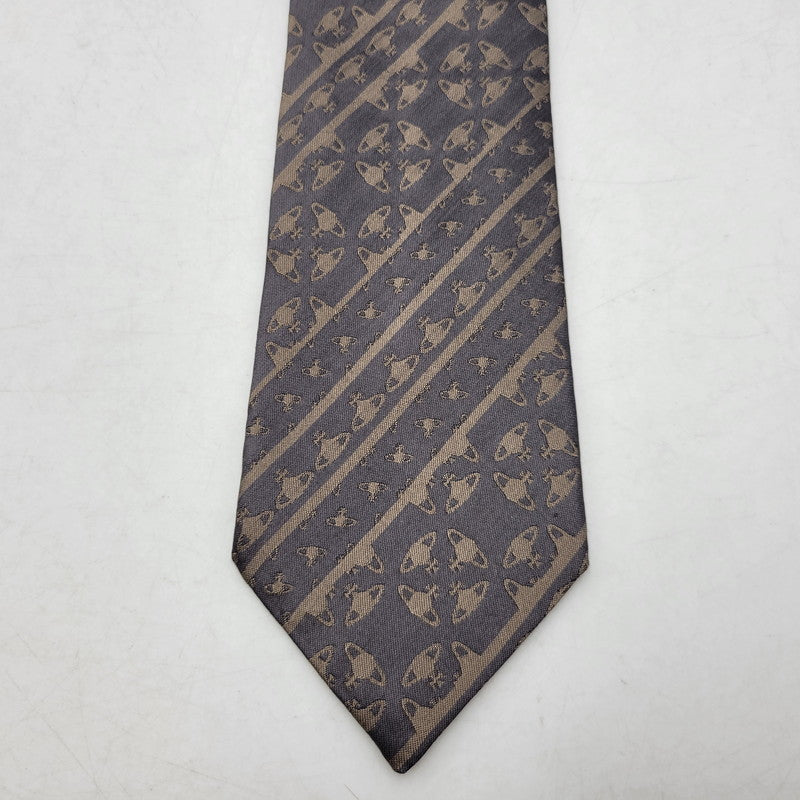 【中古品】【メンズ】 VIVIENNE WESTWOOD ヴィヴィアンウエストウッド SILK NECKTIE シルク ネクタイ 208-260715-ya-07-izu カラー：グレー系 万代Net店