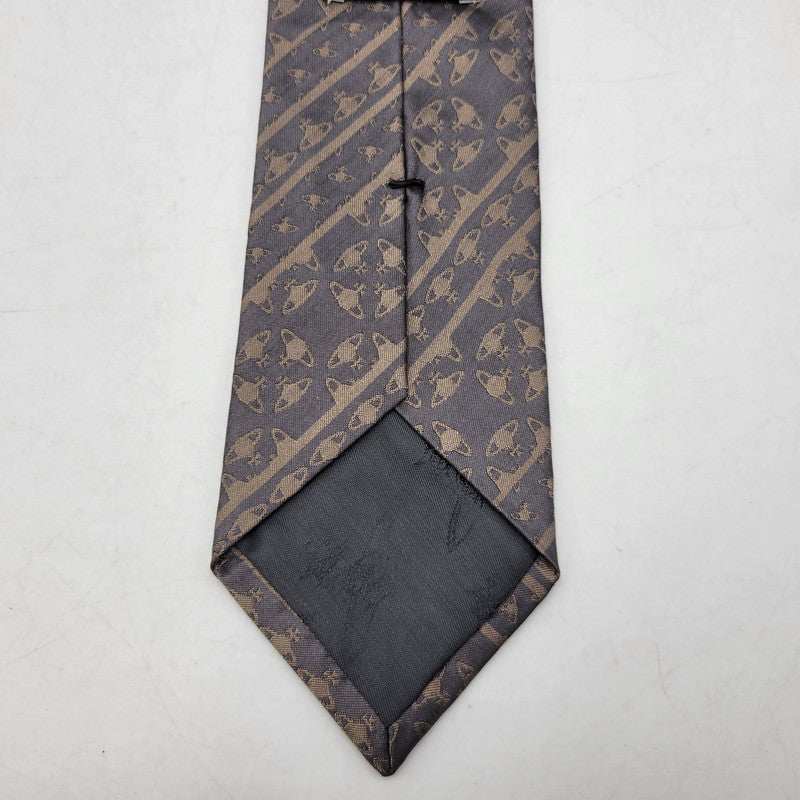 【中古品】【メンズ】 VIVIENNE WESTWOOD ヴィヴィアンウエストウッド SILK NECKTIE シルク ネクタイ 208-260715-ya-07-izu カラー：グレー系 万代Net店