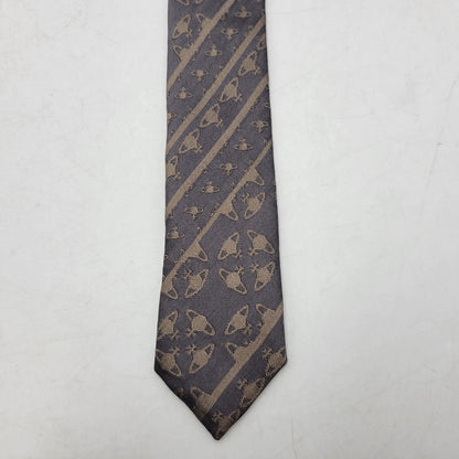 【中古品】【メンズ】 VIVIENNE WESTWOOD ヴィヴィアンウエストウッド SILK NECKTIE シルク ネクタイ 208-260715-ya-07-izu カラー：グレー系 万代Net店