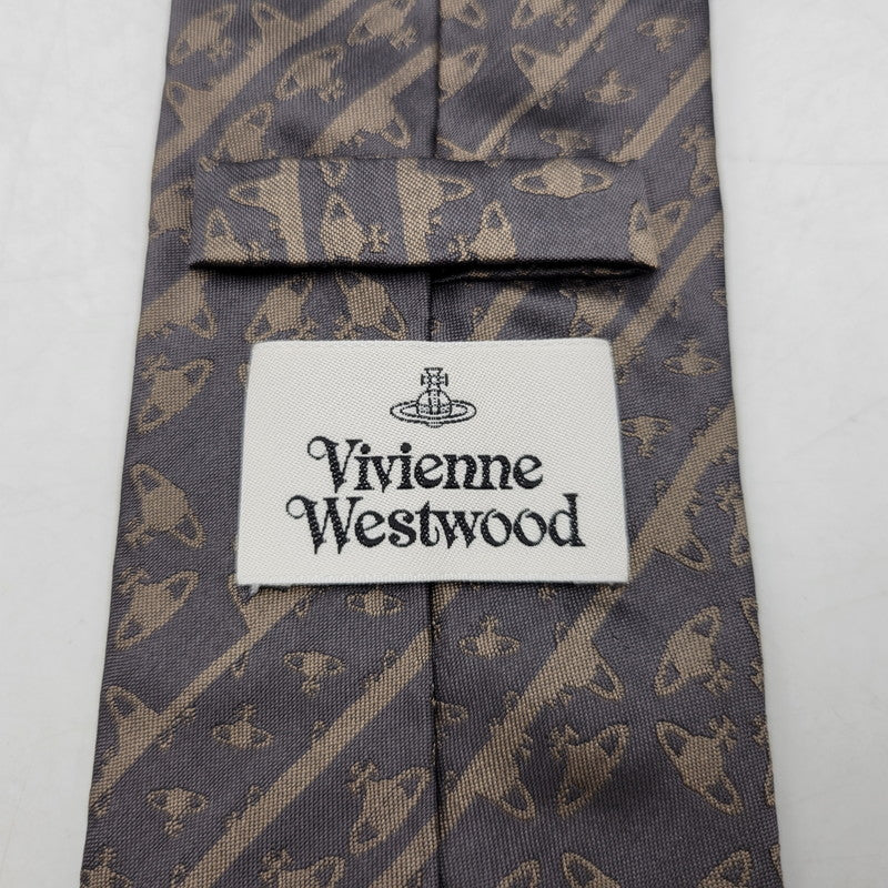 【中古品】【メンズ】 VIVIENNE WESTWOOD ヴィヴィアンウエストウッド SILK NECKTIE シルク ネクタイ 208-260715-ya-07-izu カラー：グレー系 万代Net店
