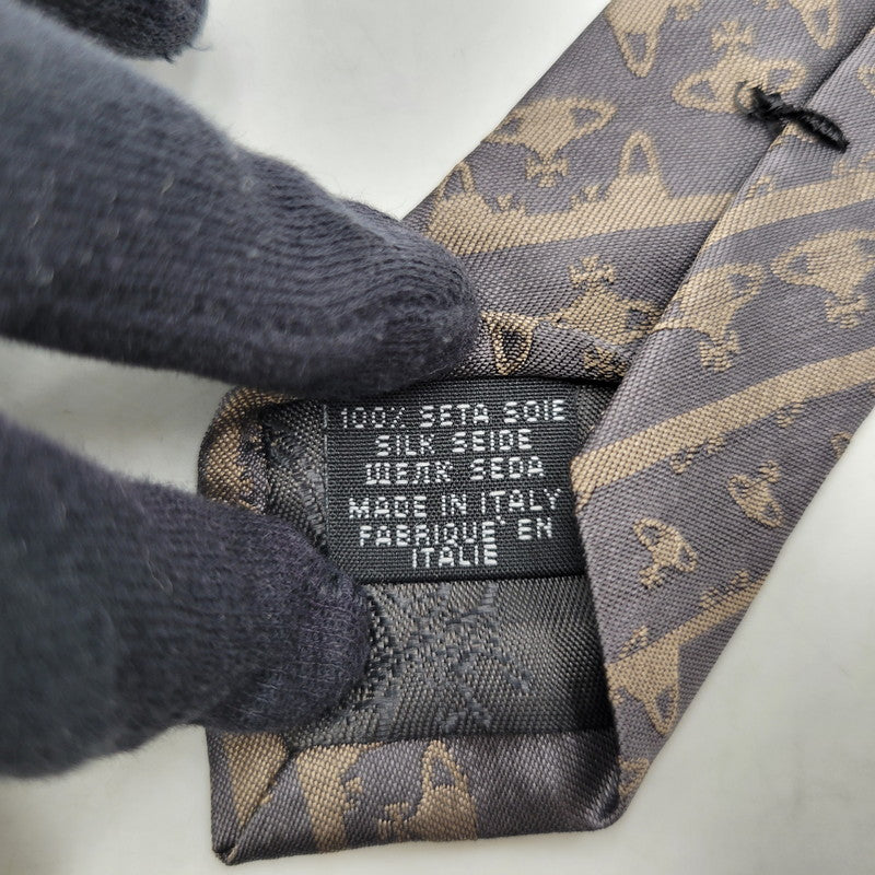 【中古品】【メンズ】 VIVIENNE WESTWOOD ヴィヴィアンウエストウッド SILK NECKTIE シルク ネクタイ 208-260715-ya-07-izu カラー：グレー系 万代Net店