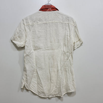 【中古品】【メンズ】 VIVIENNE WESTWOOD ヴィヴィアンウエストウッド VW-WR-81976 LINEN SS SHIRT リネン ショートスリーブ シャツ トップス 半袖 141-260717-cs-13-izu サイズ：46 カラー：ホワイト×レッド 万代Net店