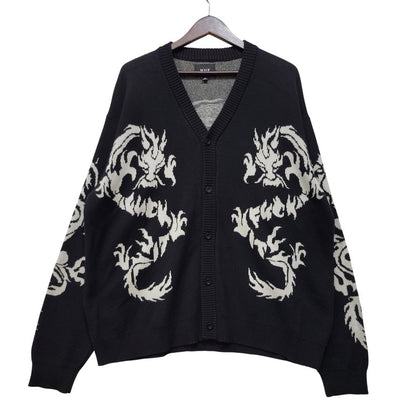 【中古品】【メンズ】 HUF ハフ TWIN DRAGON CARDIGAN KN00466 ツイン ドラゴン カーディガン 142-260713-as-06-izu サイズ：XL カラー：ブラック 万代Net店