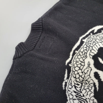 【中古品】【メンズ】 HUF ハフ TWIN DRAGON CARDIGAN KN00466 ツイン ドラゴン カーディガン 142-260713-as-06-izu サイズ：XL カラー：ブラック 万代Net店