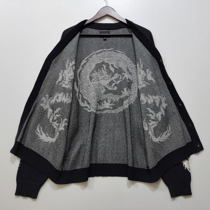 【中古品】【メンズ】 HUF ハフ TWIN DRAGON CARDIGAN KN00466 ツイン ドラゴン カーディガン 142-260713-as-06-izu サイズ：XL カラー：ブラック 万代Net店