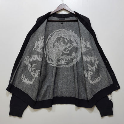 【中古品】【メンズ】 HUF ハフ TWIN DRAGON CARDIGAN KN00466 ツイン ドラゴン カーディガン 142-260713-as-06-izu サイズ：XL カラー：ブラック 万代Net店