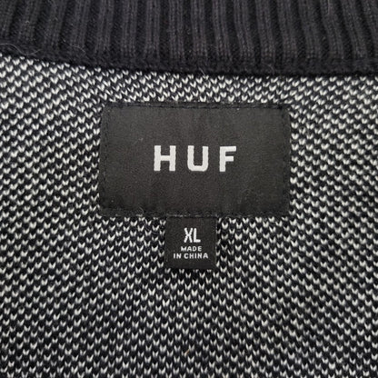 【中古品】【メンズ】 HUF ハフ TWIN DRAGON CARDIGAN KN00466 ツイン ドラゴン カーディガン 142-260713-as-06-izu サイズ：XL カラー：ブラック 万代Net店