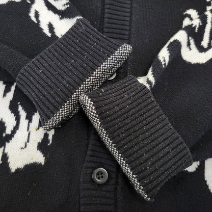 【中古品】【メンズ】 HUF ハフ TWIN DRAGON CARDIGAN KN00466 ツイン ドラゴン カーディガン 142-260713-as-06-izu サイズ：XL カラー：ブラック 万代Net店