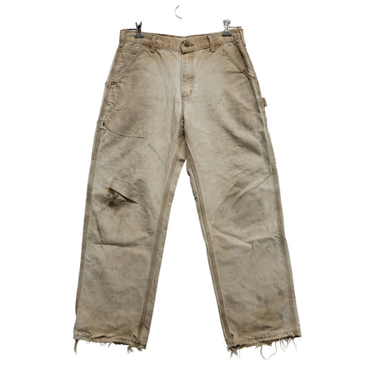 【現状渡し品】【メンズ】 CARHARTT カーハート B11 BRN USA製 DUNGAREE FIT DUCK PAINTER PANTS ダンガリー フィット ダック ペインター パンツ ボトムス 157-260716-kh-27-izu サイズ：32×30 カラー：ベージュ系 万代Net店