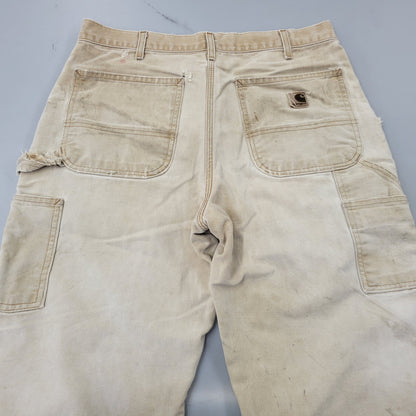 【現状渡し品】【メンズ】 CARHARTT カーハート B11 BRN USA製 DUNGAREE FIT DUCK PAINTER PANTS ダンガリー フィット ダック ペインター パンツ ボトムス 157-260716-kh-27-izu サイズ：32×30 カラー：ベージュ系 万代Net店