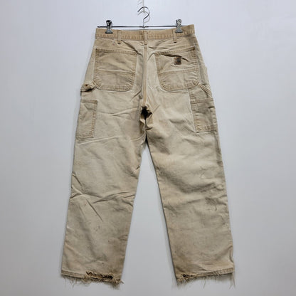 【現状渡し品】【メンズ】 CARHARTT カーハート B11 BRN USA製 DUNGAREE FIT DUCK PAINTER PANTS ダンガリー フィット ダック ペインター パンツ ボトムス 157-260716-kh-27-izu サイズ：32×30 カラー：ベージュ系 万代Net店