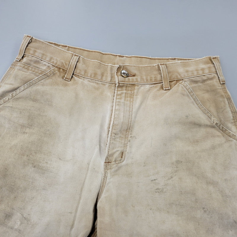 【現状渡し品】【メンズ】 CARHARTT カーハート B11 BRN USA製 DUNGAREE FIT DUCK PAINTER PANTS ダンガリー フィット ダック ペインター パンツ ボトムス 157-260716-kh-27-izu サイズ：32×30 カラー：ベージュ系 万代Net店