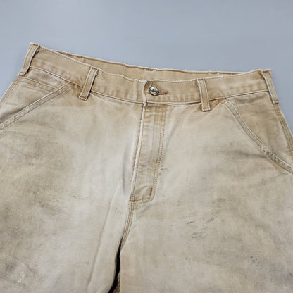 【現状渡し品】【メンズ】 CARHARTT カーハート B11 BRN USA製 DUNGAREE FIT DUCK PAINTER PANTS ダンガリー フィット ダック ペインター パンツ ボトムス 157-260716-kh-27-izu サイズ：32×30 カラー：ベージュ系 万代Net店