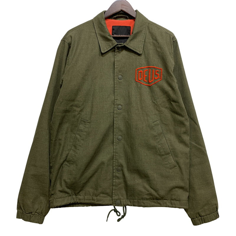 【現状渡し品】【メンズ】 DEUS EX MACHINA デウス エクス マキナ DMP967780 "DEUS EX MACHINA MOTORCYCLES" COACH JACKET コーチ ジャケット アウター 142-260718-yn-12-izu サイズ：S カラー：カーキ/オレンジ 万代Net店