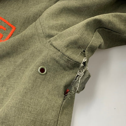 【現状渡し品】【メンズ】 DEUS EX MACHINA デウス エクス マキナ DMP967780 "DEUS EX MACHINA MOTORCYCLES" COACH JACKET コーチ ジャケット アウター 142-260718-yn-12-izu サイズ：S カラー：カーキ/オレンジ 万代Net店