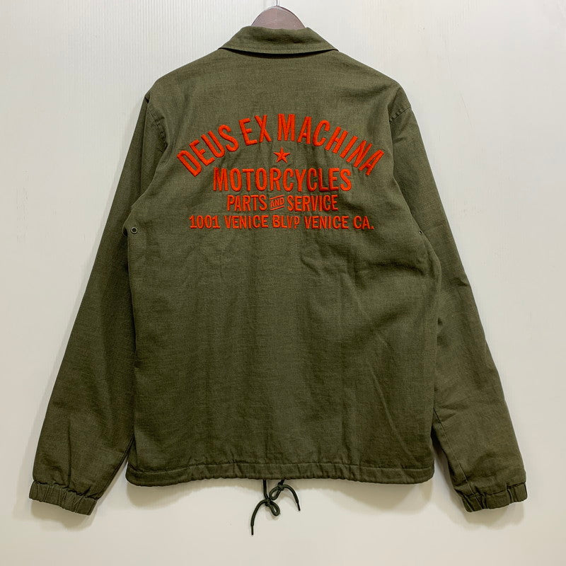 【現状渡し品】【メンズ】 DEUS EX MACHINA デウス エクス マキナ DMP967780 "DEUS EX MACHINA MOTORCYCLES" COACH JACKET コーチ ジャケット アウター 142-260718-yn-12-izu サイズ：S カラー：カーキ/オレンジ 万代Net店