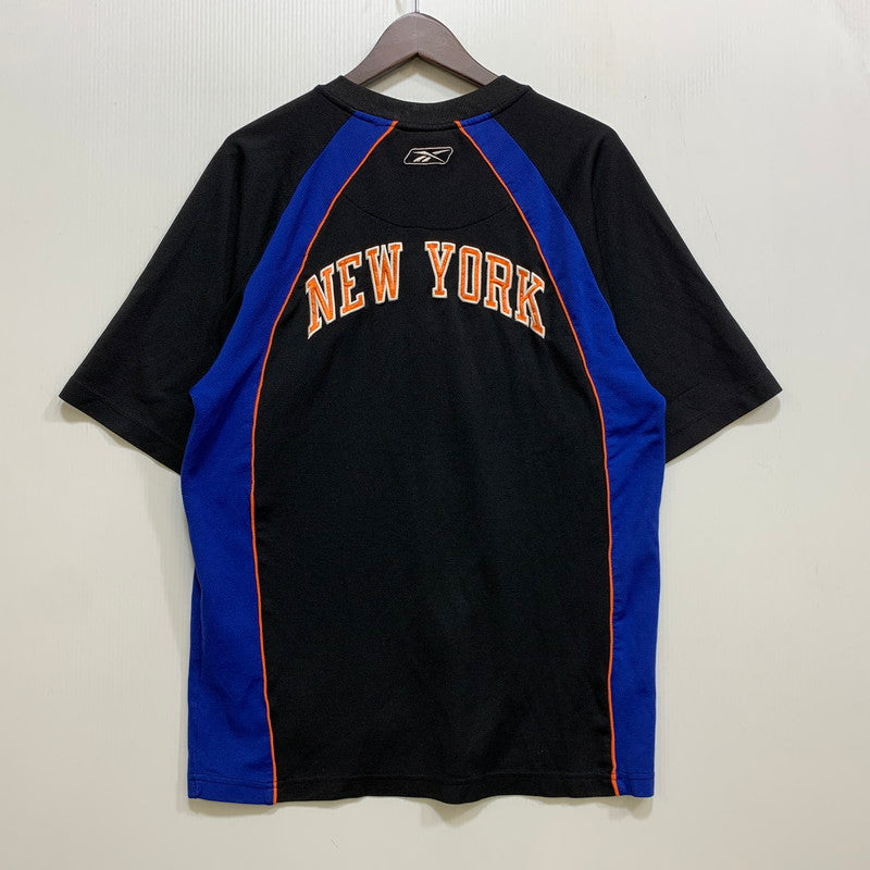 【中古品】【メンズ】 REEBOK リーボック R705A 00S NEW YORK METS HENRYNECK WARMUP GAME SHIRT ニューヨークメッツ ヘンリーネックウォ－ムアップ ゲーム シャツ 半袖 146-260718-yn-09-izu サイズ：M カラー：ブラック 万代Net店