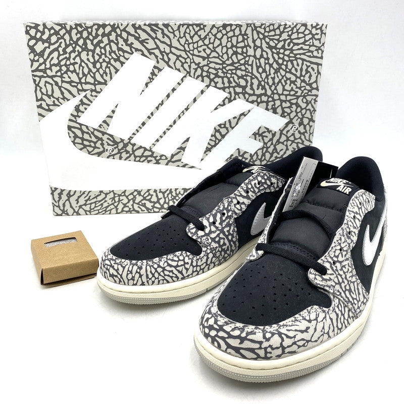 【中古品】【メンズ】 NIKE ナイキ CZ0790-001 AIR JORDAN 1 RETRO LOW OG BLACK CEMENT エア ジョーダン 1 レトロ ロー ブラック セメント スニーカー 靴 160-260713-kh-07-izu サイズ：28.5 カラー：BLACK/MUSLIN-TECH GREY-WHITE 万代Net店