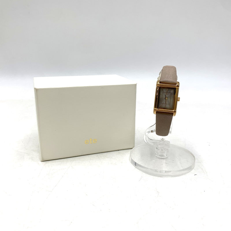 【中古品】【レディース】 ETE エテ SQUARE ANALOG QUARTZ WATCH アナログ クォーツウォッチ 腕時計 197-260718-yn-03-izu カラー：ブラウン系 万代Net店