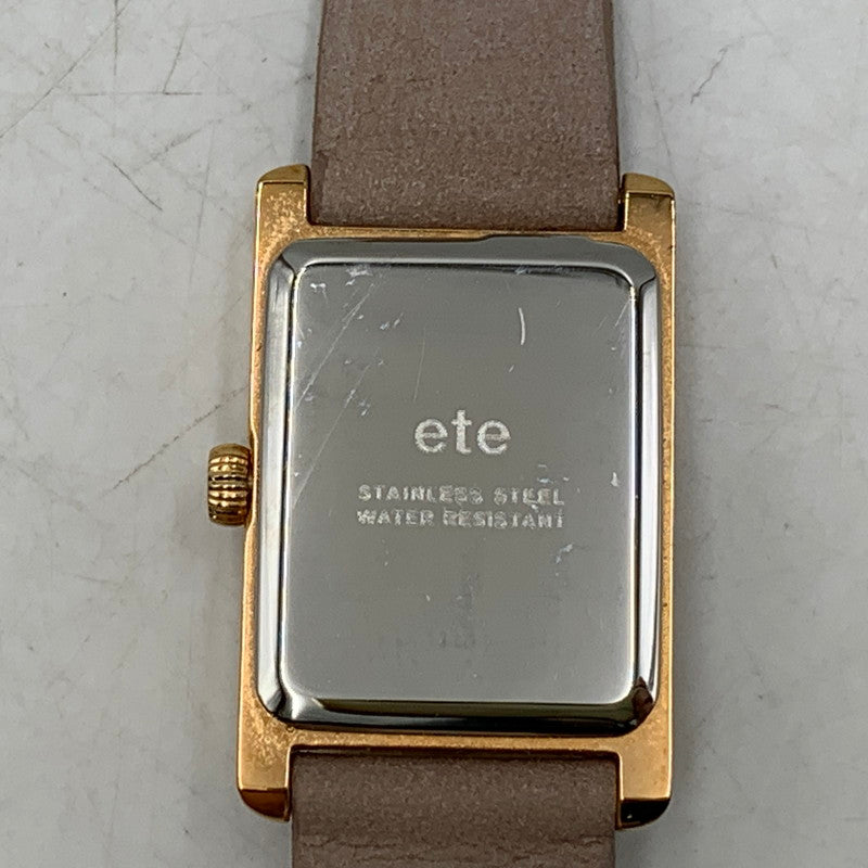【中古品】【レディース】 ETE エテ SQUARE ANALOG QUARTZ WATCH アナログ クォーツウォッチ 腕時計 197-260718-yn-03-izu カラー：ブラウン系 万代Net店