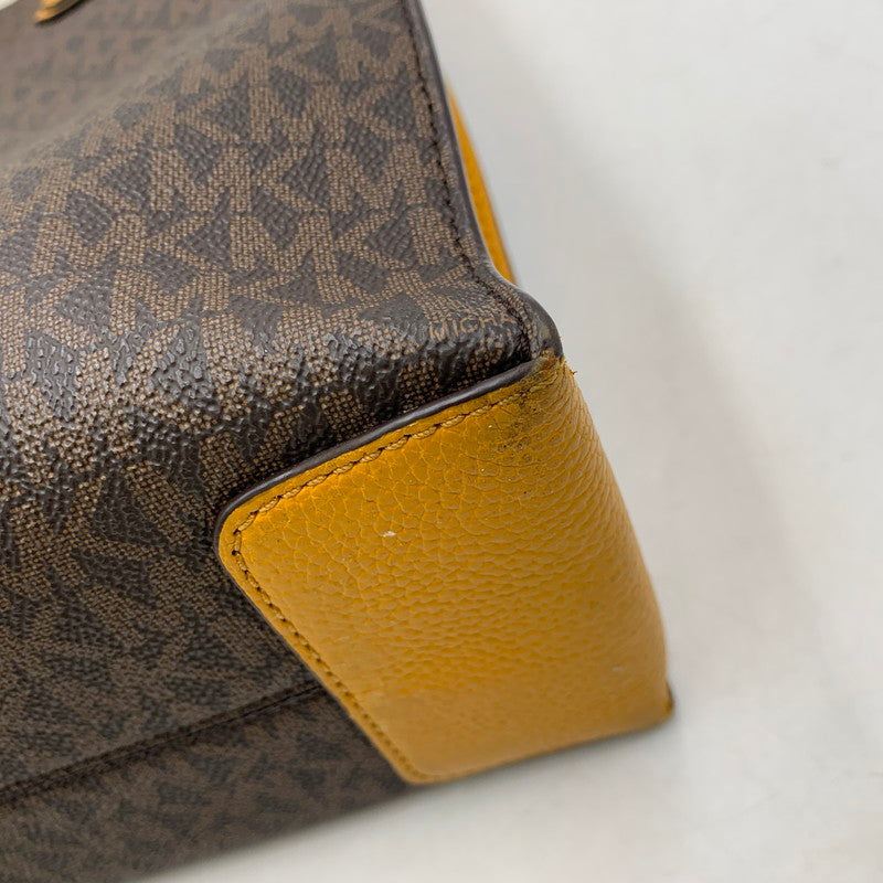 【中古品】【レディース】 MICHAEL KORS マイケルコース 35F1GM9T8B MK SIGNATURE 2WAY SHOPPER TOTE BAG シグネチャー ツーウェイ ショッパー トート バッグ 鞄 188-260718-yn-01-izu カラー：ブラウン 万代Net店