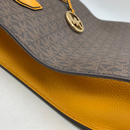 【中古品】【レディース】 MICHAEL KORS マイケルコース 35F1GM9T8B MK SIGNATURE 2WAY SHOPPER TOTE BAG シグネチャー ツーウェイ ショッパー トート バッグ 鞄 188-260718-yn-01-izu カラー：ブラウン 万代Net店