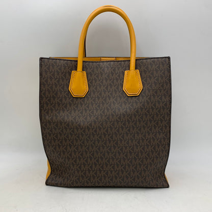 【中古品】【レディース】 MICHAEL KORS マイケルコース 35F1GM9T8B MK SIGNATURE 2WAY SHOPPER TOTE BAG シグネチャー ツーウェイ ショッパー トート バッグ 鞄 188-260718-yn-01-izu カラー：ブラウン 万代Net店
