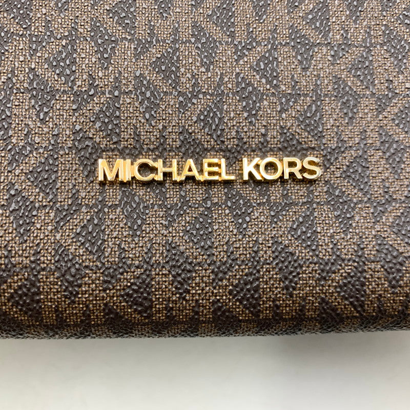 【中古品】【レディース】 MICHAEL KORS マイケルコース 35F1GM9T8B MK SIGNATURE 2WAY SHOPPER TOTE BAG シグネチャー ツーウェイ ショッパー トート バッグ 鞄 188-260718-yn-01-izu カラー：ブラウン 万代Net店