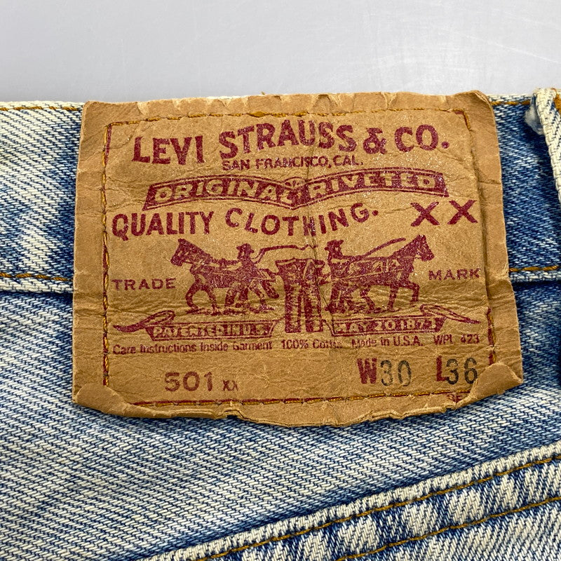 【現状渡し品】【メンズ】 LEVI'S リーバイス 501-5900 刻印555 90年製 USA製 90’S 501XX DENIM PANTS デニム パンツ ボトムス ズボン 157-260714-cs-12-izu サイズ：W30 L36 カラー：ライトブルー 万代Net店
